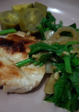 Foto resep Ide makanan sehat dan cepat 3 (ayam bakar madu+kaylan)