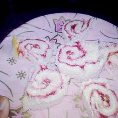 A picture of Swiss rolls.