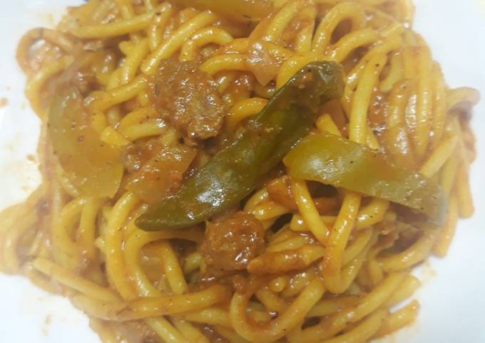 Spaghetti ala burger patty sauce (beef 🐮)