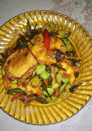 Foto resep Telur Dadar Masak Cabai Ijo dengan Pete