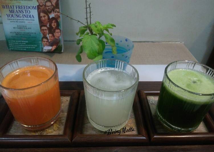 Steps to Make Quick Tricolor Vegetables Juices