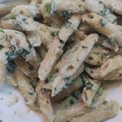 A picture of Protein-packed shrimp alfredo.