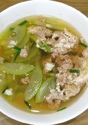 Hình của món Canh cua nấu bầu.