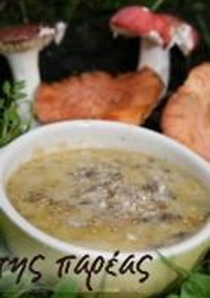 A picture of Mushroom soup from Grevena.