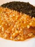 Fregola zucca funghi e cavolo nero