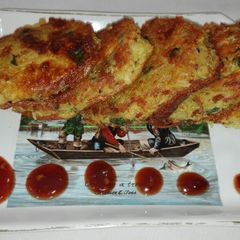 Potatoes Filling with Cheese Coated With Vermicelli A picture of Potatoes Filling with Cheese Coated With Vermicelli.