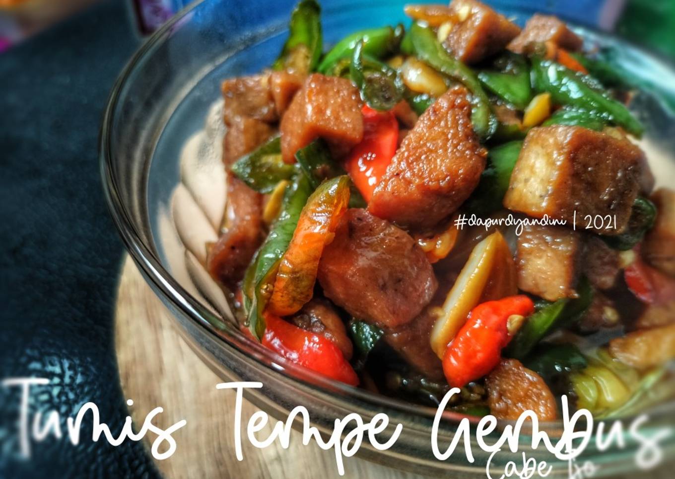 Tumis tempe gembus cabe ijo
