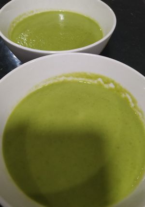 Una foto de Crema de guisantes con Thermomix