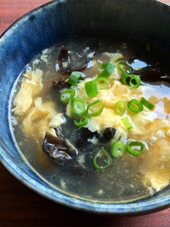 A picture of Black Fungus & Egg Soup.