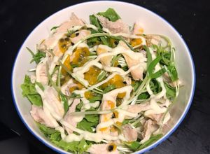 Hình của món Salad rau mầm chanh leo eatclean 🌿🌿.