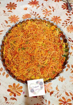 عکسی از دستور ماکارونی به صرفه کم هزینه با سبزیجات