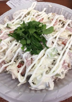 عکسی از دستور سالاد مرغ و قارچ