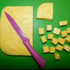 Vegan Burmese Shan Tofu (chickpea tofu) A picture of Vegan Burmese Shan Tofu (chickpea tofu).