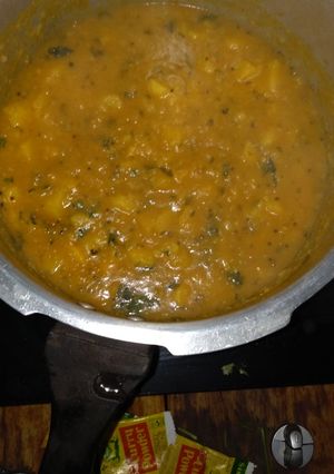A picture of Potato gravy# Indian dish contest.