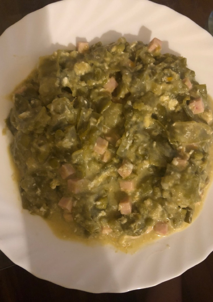Una foto de 212. Judías verdes salteadas con queso y pavo (principal carne)