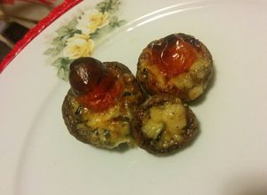 Foto de Cogumelos portobello recheado com gorgonzola