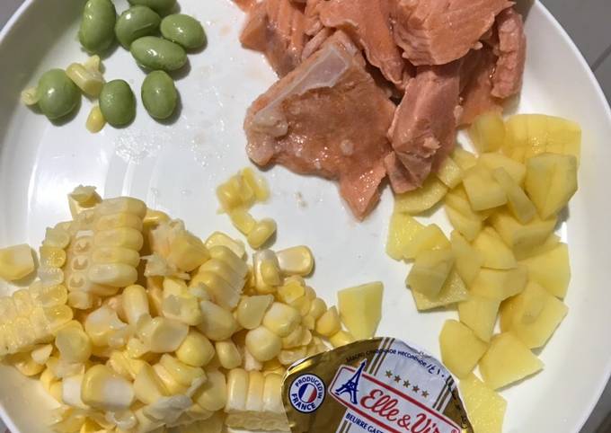 Mpasi 6 M+ Ikan salmon kentang jagung edamame