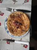 Panqueca de Mirtilo com Granola feitas com Descarte de Levain