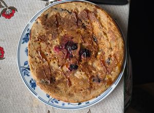 Foto de Panqueca de Mirtilo com Granola feitas com Descarte de Levain