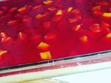 Gelatina de fresa y mango con base de galleta