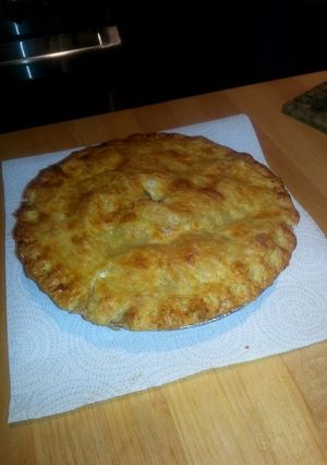 A picture of Dad's Peach Pie.