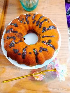 عکسی از دستور کیک کدو حلوایی دورنگ دلبرررر😋😋😋