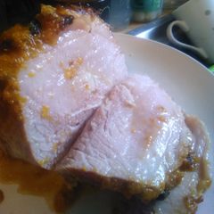 A picture of Orange 🍊 glazed smoked gammon joint.