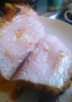 A picture of Orange 🍊 glazed smoked gammon joint.