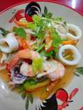 Spicy Glass Noodle Salad with Squid and Shrimp (Yum Woon Sen)