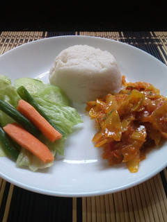 A picture of Ugali & cabbage#vegetables#recipemarathon.