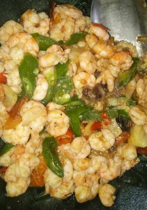 Foto resep Udang tumis Cabe ijo