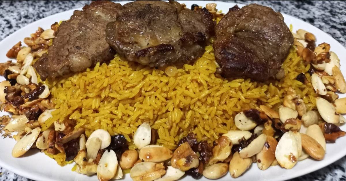 طريقة عمل رز بالخلطه مع شرايح اللحم على اصولها بطريقة سهلة وسريعة من