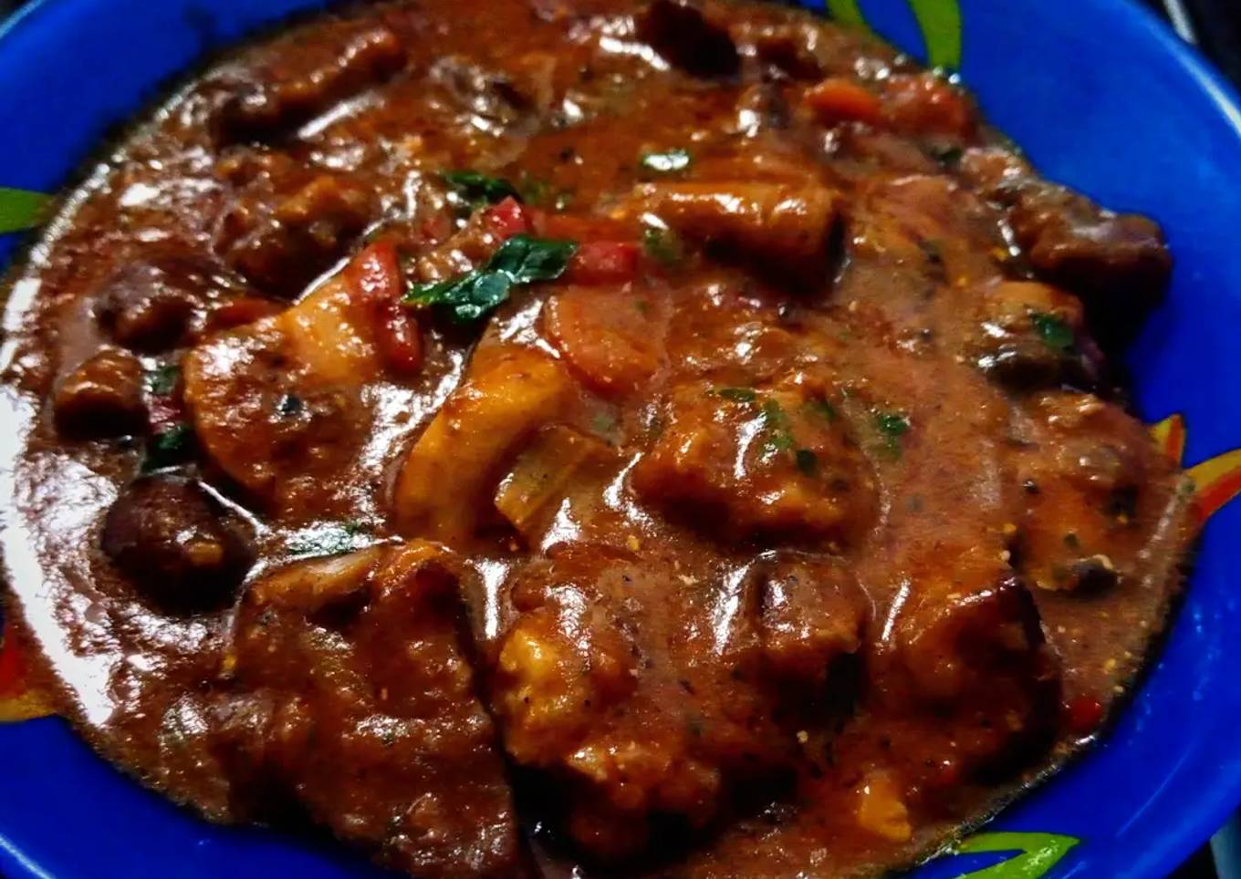 Carne de cerdo con setas de otoño