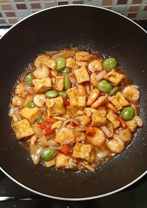 Foto resep Udang Tahu Pete Saus Tiram