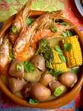 Gambones con Curry Verde