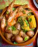 Gambones con Curry Verde