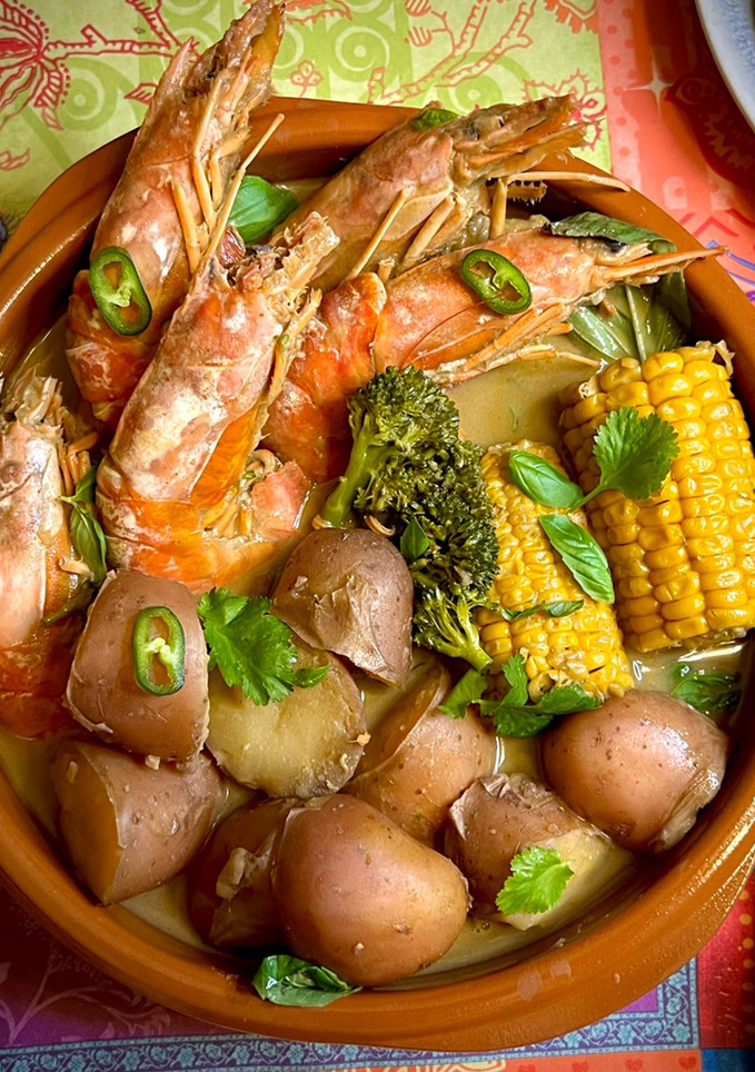 Una foto de Gambones con Curry Verde