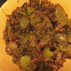 Capsicum and coconut fry A picture of Capsicum and coconut fry.