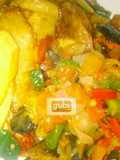 Fried Irish potatoes with snail stir fry