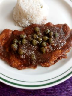Una foto de Pechugas de pollo en salsa de alcaparras light