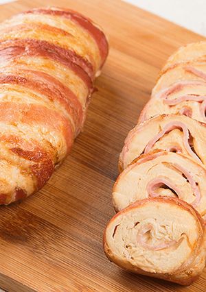 A picture of Chicken and Bacon Roll-Ups.