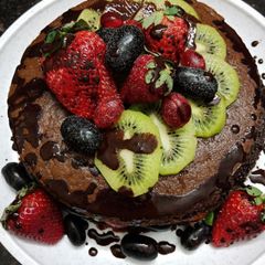 A picture of Chocolate fruit cake.