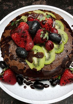 A picture of Chocolate fruit cake.