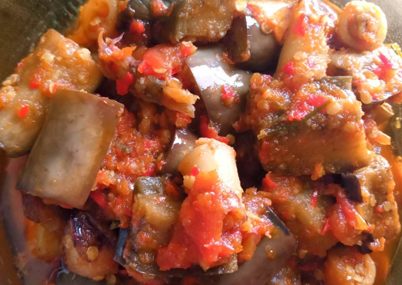 Sambal terong cumi asin pedas