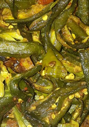 A picture of Bhindi veg.