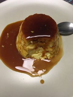 Una foto de Flan de queso