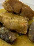 Pavo en pepitoria con champiñones