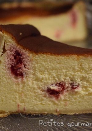 Une photo de Tarte au fromage blanc et framboises