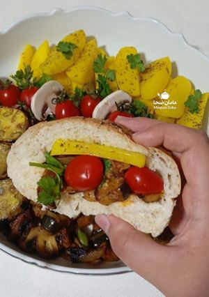 عکسی از دستور ساندویچ قارچ و بادمجان