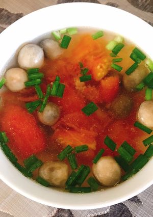 Hình của món Canh nấm thịt bằm.